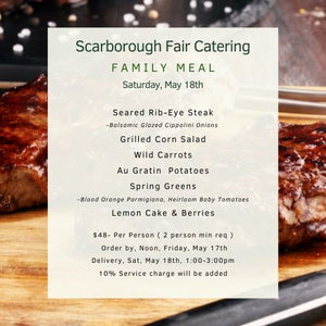 Scarborough Fair Family Meal Menu Saturday 051824