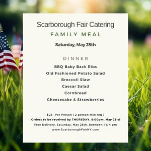 Scarborough Fair Family Meal Menu Saturday 052524