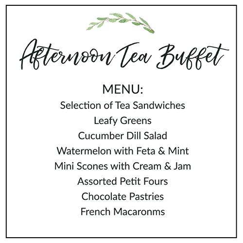 Afternoon Tea Menu