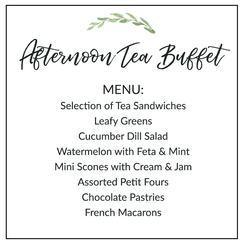 Afternoon Tea Menu