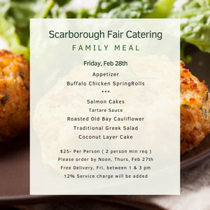 Salmon Cakes Family Meal