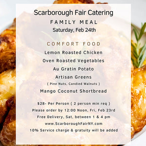 Scarborough Fair Family Meal Menu Sat 022424