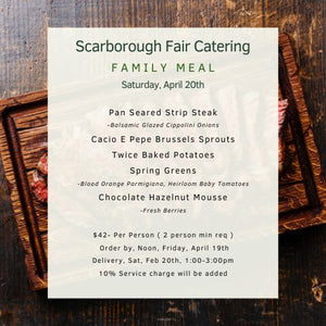 Scarborough Fair Family Meal Menu Saturday 042024