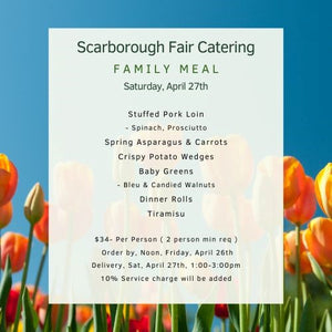 Scarborough Fair Family Meal Menu Sat 042724