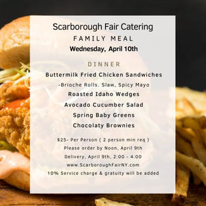 Scarborough Fair Family Meal Menu Saturday 041024