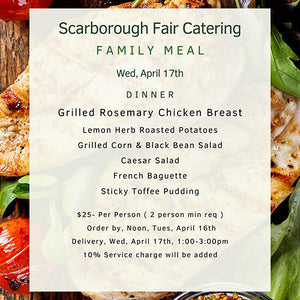Scarborough Fair Family Meal Menu Wed 041724