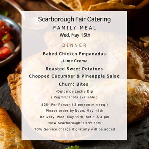 Scarborough Fair Family Meal Menu Wednesday 051524