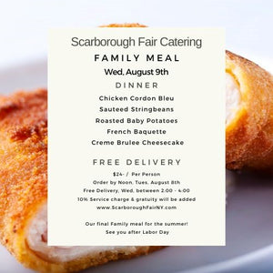 Scarborough Fair Family Meal Menu Wed 080923