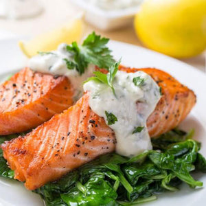 Scarborough Fair Grilled Salmon w/ Remoulade Sauce